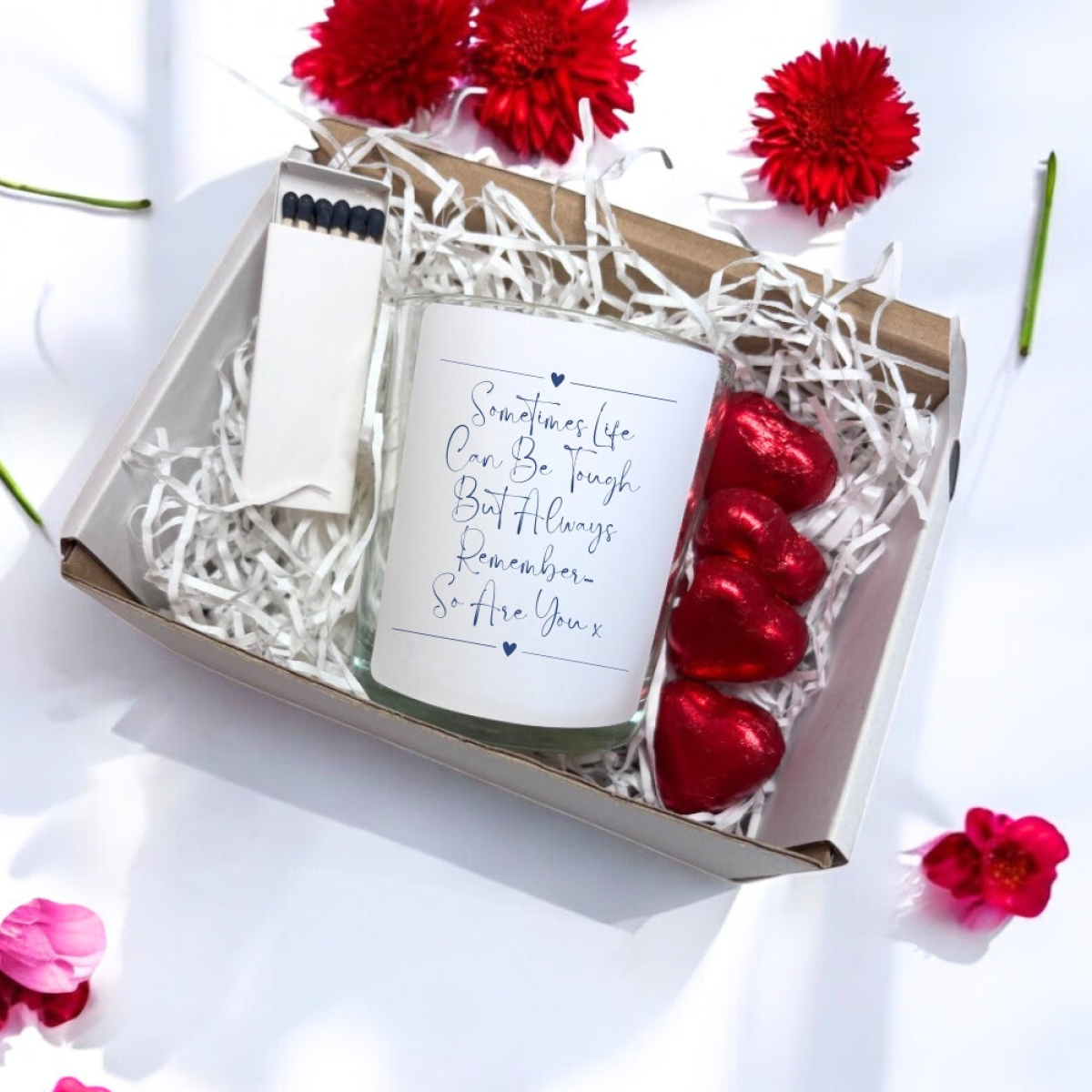 Sometimes Life Can Be Tough Candle Gift Set | Personalised Best Friend Gift | Scented Candle Gift Box | Message Candle |  Bereavment Gift