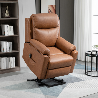 Power Lift Chair Electric Riser Recliner with Remote Control, Brown HOMCOM
