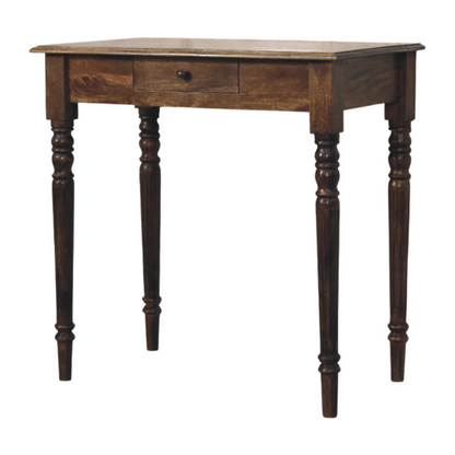 Artisan Furniture Solid Wood Heritage Turned-Leg Desk, 1 Drawer, Brown