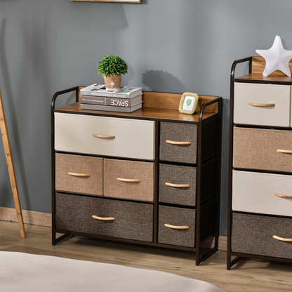 HOMCOM 7-Drawer Dresser, Fabric Chest of Drawers, Storage Organizer