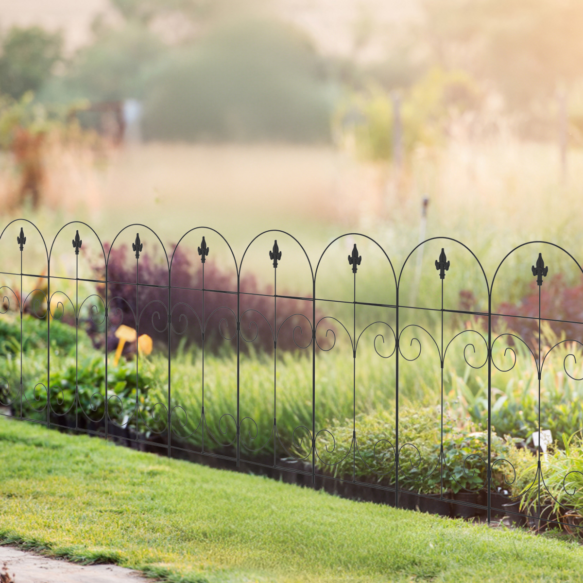 8PCs Garden Fencing Panels 44in x 12.5ft Flower Bed Border Edging Animal Barrier