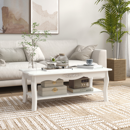 Coffee Table, 94Lx44Wx42H cm-White