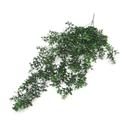 Pack of 6 x Hanging UV and Fire Resistant Artificial Small Leaf Plant 78cm