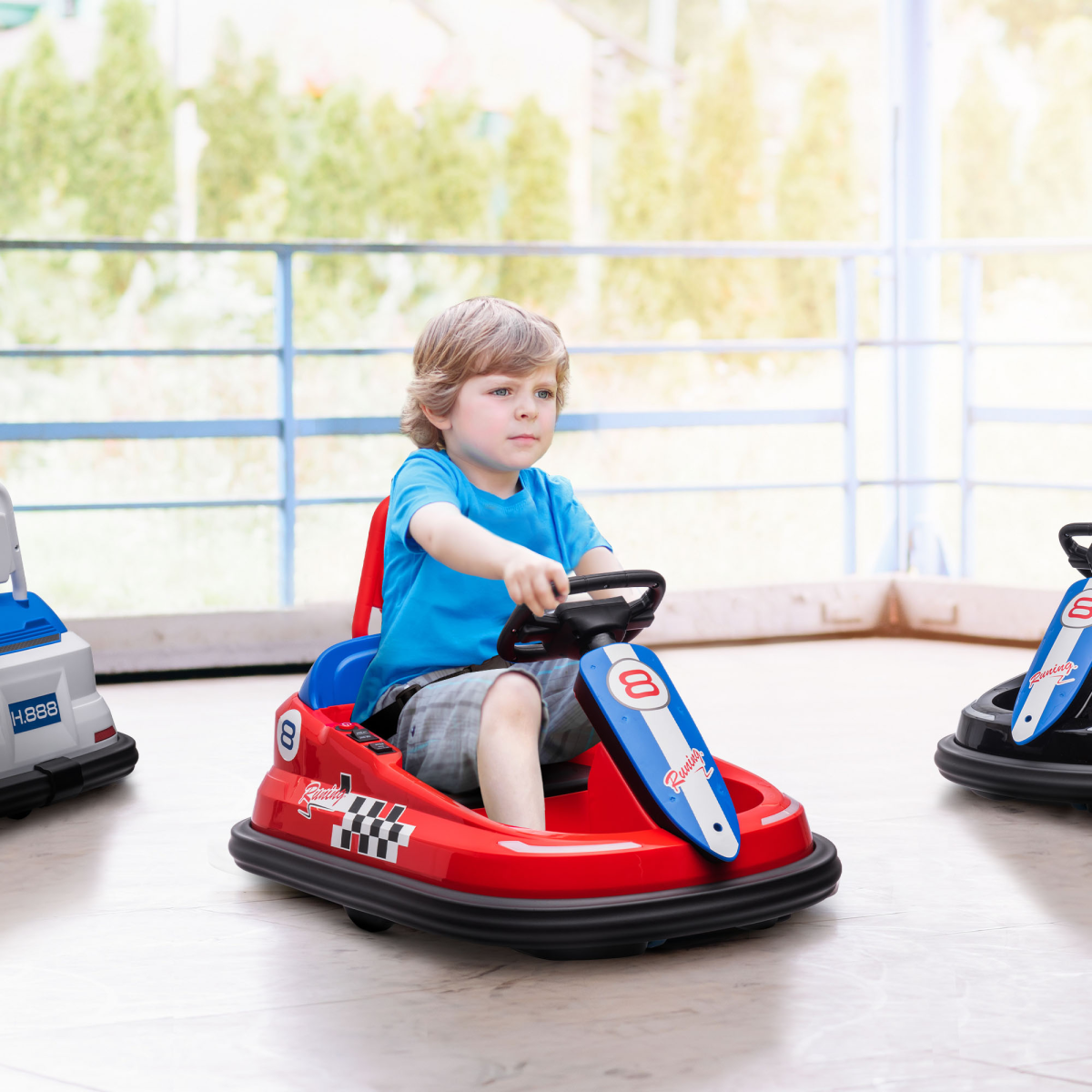 HOMCOM 6V Kids Bumper Car, 360-Degree Rotation Waltzer Car w/ 2 Speeds - Red