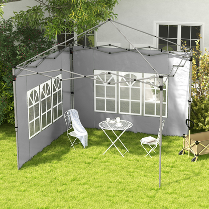 Outsunny Gazebo Side Panels for 3x3(m) or 3x4m Pop Up Gazebo, 2 Pack, Grey