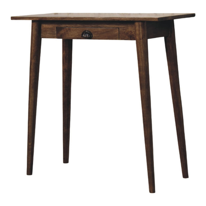 Artisan Furniture Solid Wood Nordic Writing Desk in Classic Grey, 1 Drawer, Brown