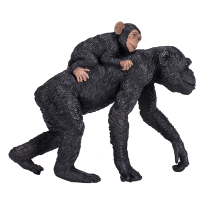 Chimpanzee and Baby Toy  Realistic Wildlife Figurine