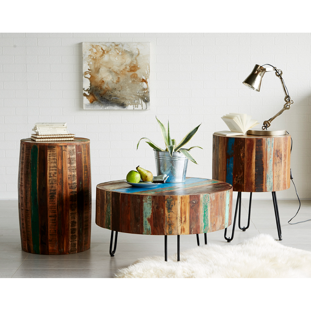 Coastal Drum Coffee Table