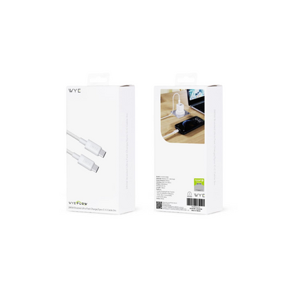WYE 240W Braided Ultra Fast Charge/Sync C-C Cable 3m White