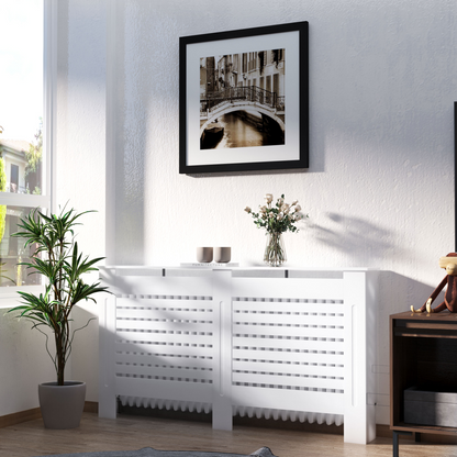MDF Radiator Cover, 152 cm L-White