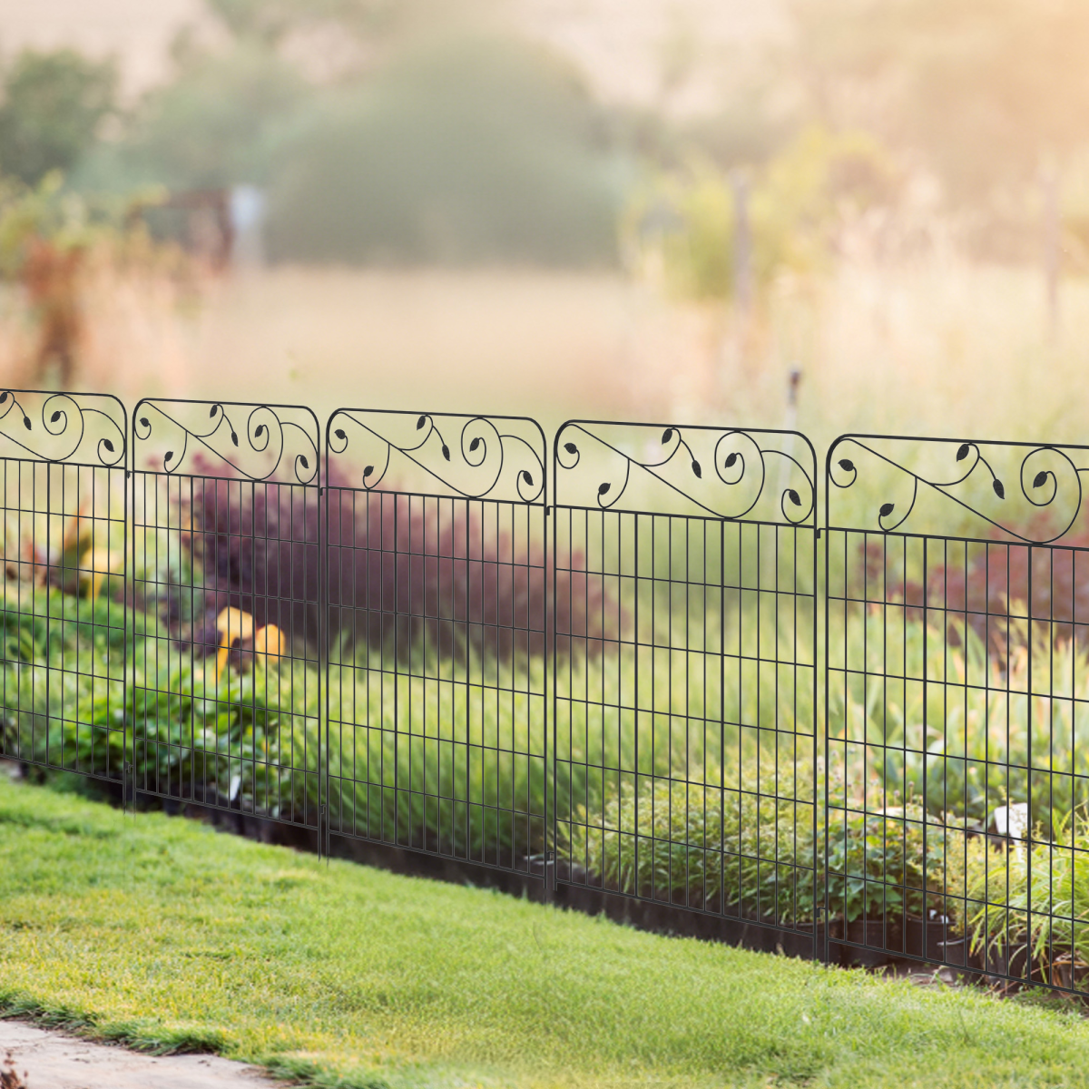 4PCs Garden Fencing Panels 43in x 11.5ft Flower Bed Border Edging Animal Barrier