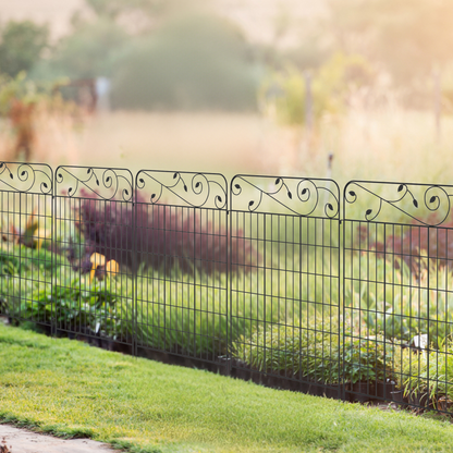 4PCs Garden Fencing Panels 43in x 11.5ft Flower Bed Border Edging Animal Barrier