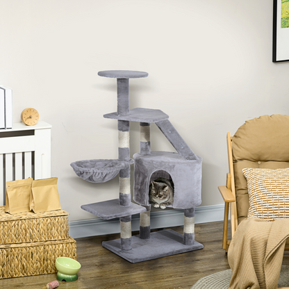 Deluxe Cat Tree Climb Post Kitten Scratching Condo Furniture Activity Pawhut