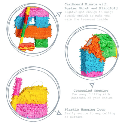 Large Number 4 Pinata Party Set