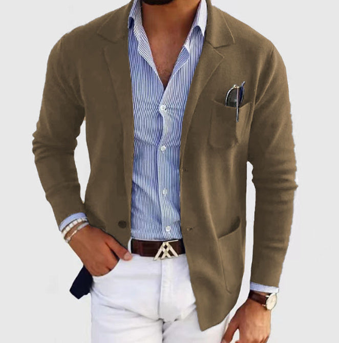 Men's Spring Leisure Printed Double Button Suit Jacket