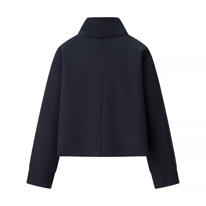 Commuter's All-matching Stand Collar Breasted Woolen Coat