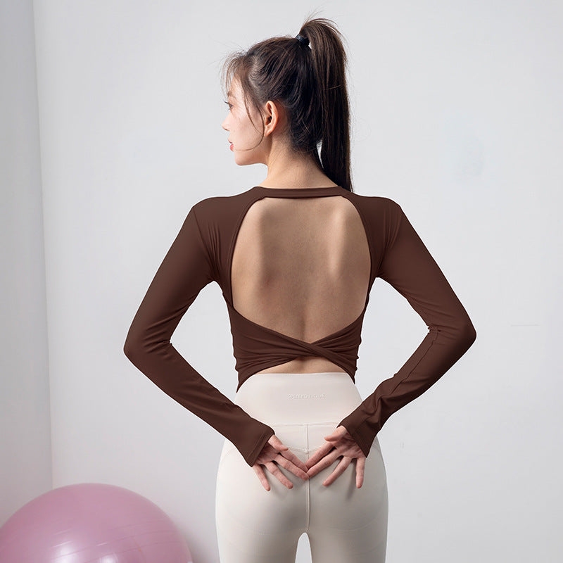 Autumn And Winter Long-sleeve Fitness Wear With Chest Pads