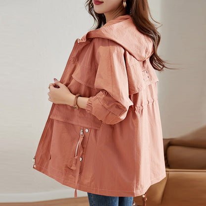 Women's Mid-length Western Style Youthful-looking Trench Coat