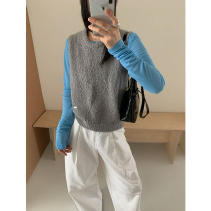 Women's Casual Korean-style Candy Color Knit Vest