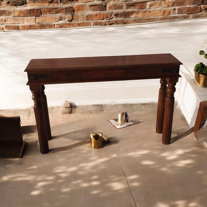 AcaciaHome Durable and Elegant 120CM Wooden Console Table - Spacious Storage and Timeless Design Home Décor with Classic Charm Table for Living Room, Hallway, and Entryway
