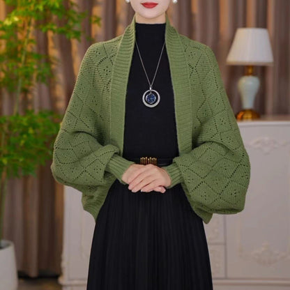 Knitted Dense Woven Plaid Shawl Warm All-matching