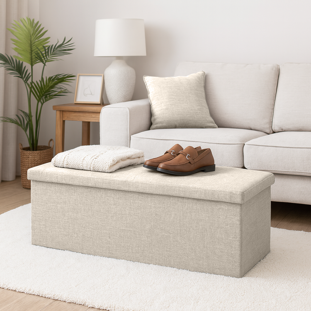 Foldable Storage Ottoman - 111 x 37 x 39cm