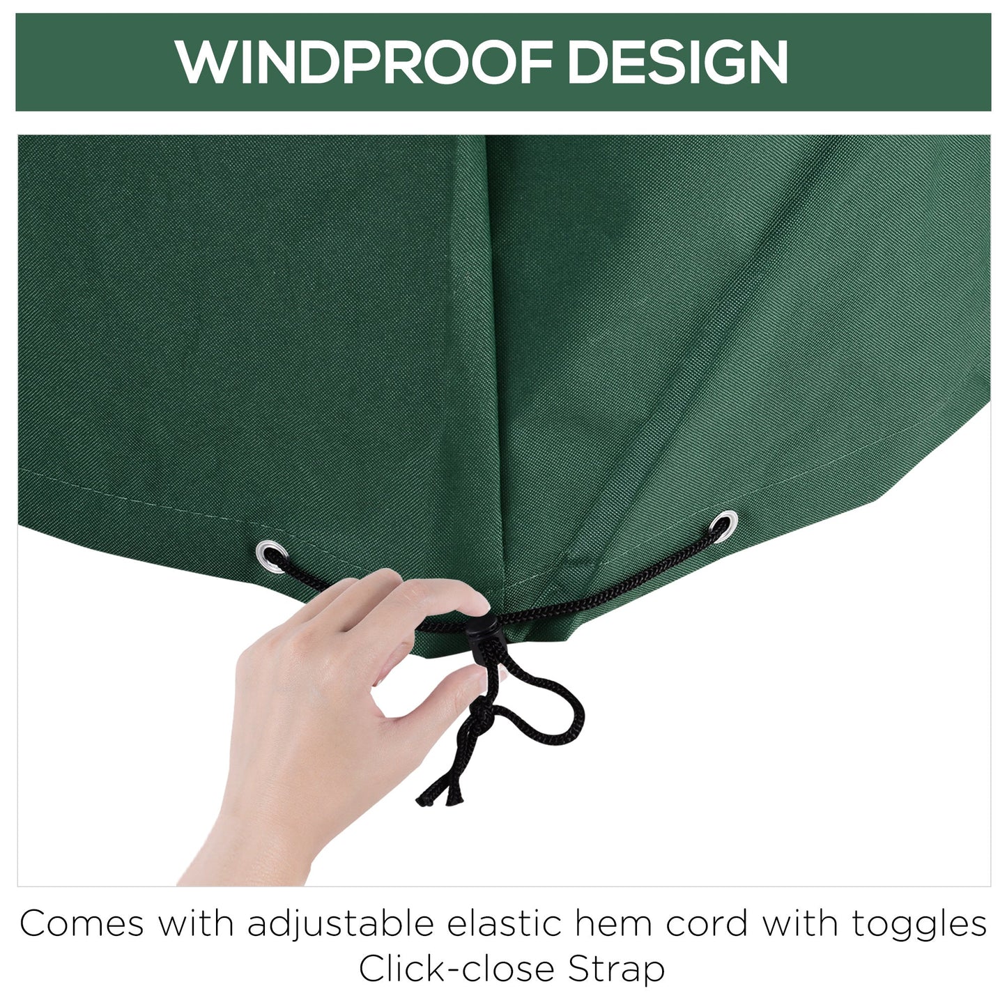 Outsunny 600D Oxford Patio Set Cover Outdoor Garden Rattan Furniture Protection Cover Protector Waterproof Anti-UV, Green, 135 x 135 x 75cm