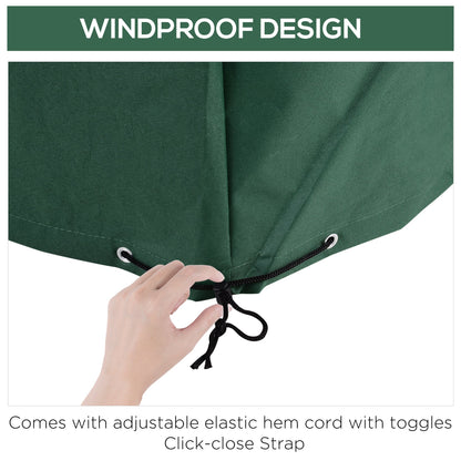 Outsunny 600D Oxford Patio Set Cover Outdoor Garden Rattan Furniture Protection Cover Protector Waterproof Anti-UV, Green, 135 x 135 x 75cm
