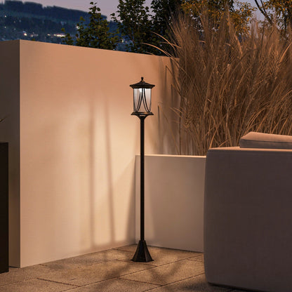 Outsunny Solar Lamp Post Light, 1.3 M LED Outdoor Street Light, Waterproof IP44 for Patio, Garden, Pathway, Cool White