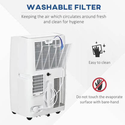 HOMCOM 12000 BTU Air Conditioning Unit, 3-in-1 Portable Air Conditioner, Dehumidifier, Cooling Fan with 3 Speeds, Remote Control, LED Display, 24H Timer, Window Venting Kit, Children Lock, 25m\'c2\'b2