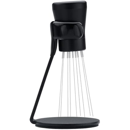 Normcore WDT Distribution Tool V2.1 with Stand - 0.23mm 8 Prong Espresso Distribution Tool - Magnetic Coffee Stirrer with 16 Extra Needles, Black