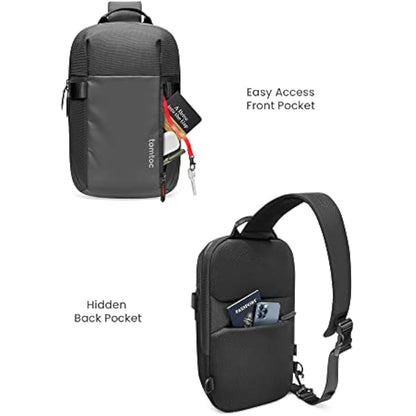 tomtoc Compact EDC Sling Bag for 13-inch MacBook Air M4 2025, 14 inch MacBook Pro M4, 13" iPad Air M3/iPad Pro M4, Minimalist Chest Shoulder Crossbody Bag, Small Daypack for Daily Use, Work- S Size