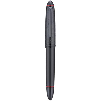 Asvine Hongdian N6 Metal Resin Piston Fountain Pen - Black Long Blade Nib Classic Pen, Includes Metal Box