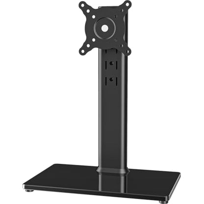Single LCD Computer Monitor Free-Standing Desk Stand Riser for 13 inch to 32 inch Screen with Swivel, Height Adjustable, Rotation, Holds One (1) Screen up to 35kgs