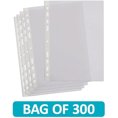 SUMMIT Punched Pockets A4, Embossed, 300 Poly Pockets