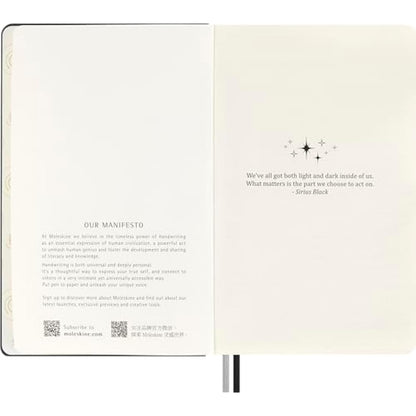 Moleskine Wizarding World Harry Potter Spells Collection Gift Box, Gift Set with Kaweco Roller Pen and Ruled Notebook with Hardcover and Elastic Closure Large Size 13 x 21 cm