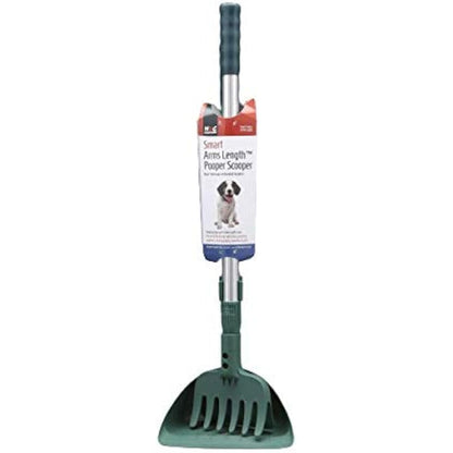 MDC Arms Length Pooper Scooper for Dogs – No-Bend Pet Waste Picker with Rake and Scoop – Ideal for Grass or Paths – Easy Clean Garden Waste Remover – Long Handle & Lightweight Design