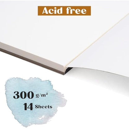 TRITART A2 Size Watercolour Paper - Mixed Media Art Sketch Pad - 300 GSM Cartridge Paper - Thick Acrylic Paper Artists Sketchbook for Drawing Board or Painting
