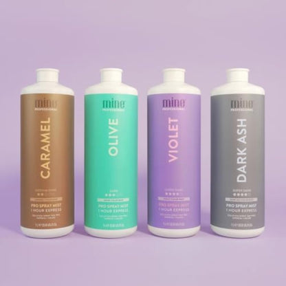 MineTan Professional Spray Tan Solution | Dark Ash - Rapid Express Fake Tanning Liquid, Fast Drying, a Cool, Super Dark Finish, Best Sunless Tanner, No Orange Tones, Salon Fomula, 33.8 Fl Oz