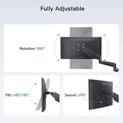 HUANUO Triple Monitor Stand Desk Mount for 17-32 Inch Screens, Adjustable Arms With Tilt, Swivel, 2 Mounting Bases, Each Arm Holds up to 8KG, VESA 75x75 100x100