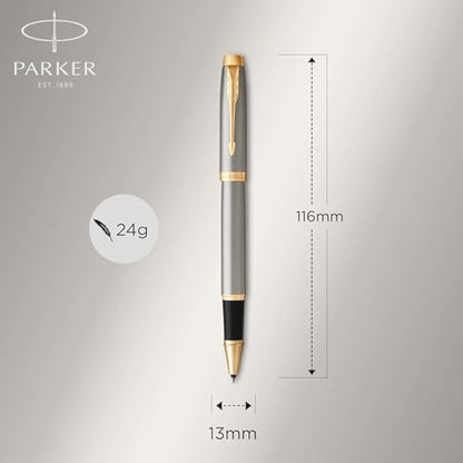 Parker IM Rollerball Pen | Brushed Metal | Fine Point Black Ink