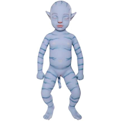Farious 46cm Full Silicone Reborn Baby Doll Blue Avatar Silicone Baby Doll Looks Real Baby Doll (Girl)