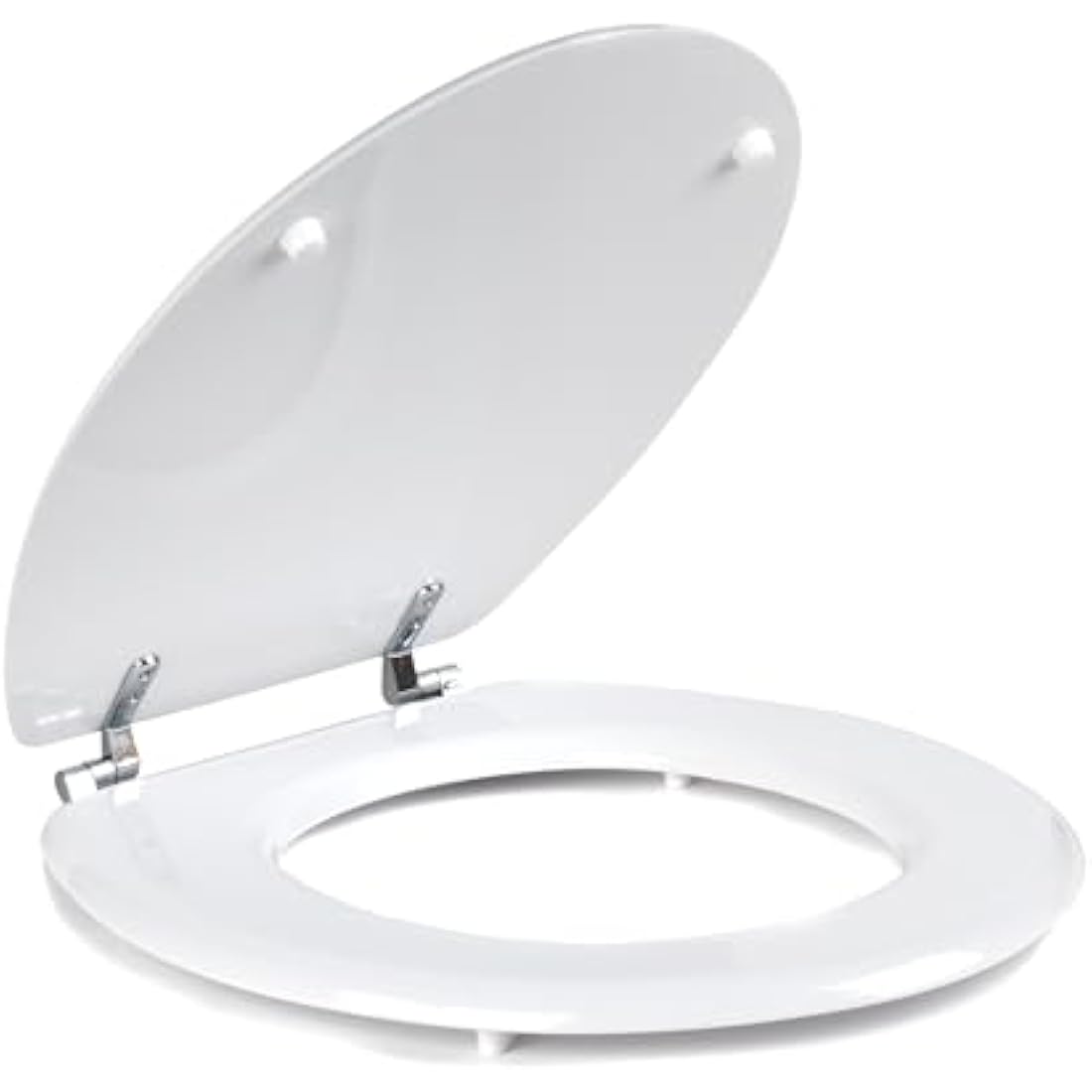 Beldray LA032355WHTFEU7 Wooden MDF Toilet Seat – Oval Shaped, Stainless Steel Release Hinge For Easy Cleaning, Top Fixing White Toilet Seat, Standard Fitting For Most Toilets, Seat Size: 360 x 428mm