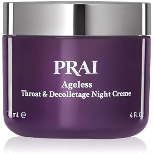 PRAI Ageless Throat & Decolletage Night Creme 118ml - Moisturising & Hydrating Formula, Two Types of Retinol - Brightens & Firms Skin - Anti-Ageing, Anti-Wrinkle Cream - Overnight Recovery Skincare