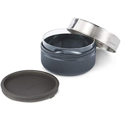 Black+Blum Bowl | Leakproof Meal Prep Lunch Box Food Container, Glass, stainless steel, polypropylene with wood fibre and silicone, Slate, 750 ml/ 25 fl oz