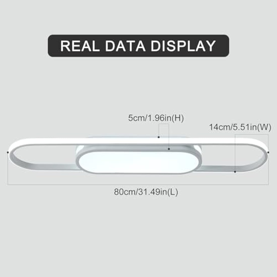 Oninio LED Modern Dimmable Ceiling Light with Remote Control - Linear Flat Ceiling Lamp for Living Room, Kitchen, Dining Room, Bedroom (White) 31.49in