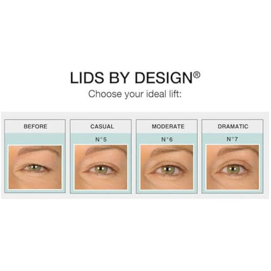 Contours Rx Lids by Design Eyelid Lift Strips with Travel Case and Tweezers - Invisible Eyelid Tape for Hooded Eyes - a Youthful-Looking Appearance - 2 Pack - 160 CT (5mm)
