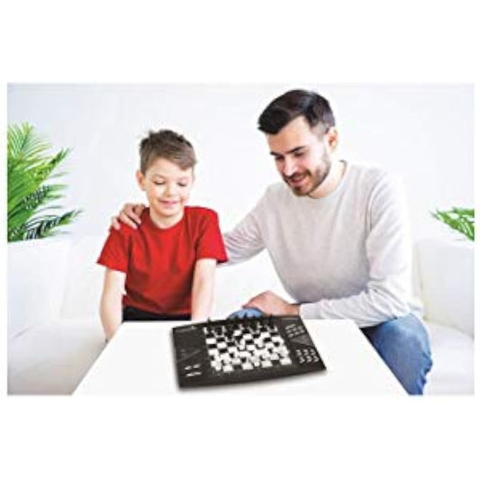 Lexibook, Chessman Elite, Interactive Electronic Chess Game, 64 Levels of Difficulty, LEDs, Battery Powered or 9V Adapter, Black/White, CG1300