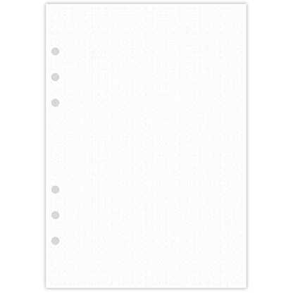 A5 Dotted Refills Paper for Filofax Planner/Binders, 100 Sheets/200 Pages, 100gsm White Paper, 6 Hole Loose Leaf Paper, 14.8x21cm