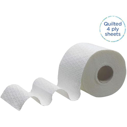 Kleenex Toilet Roll 8484 4-Ply Premium Quilted Toilet Paper, Soft, Flushable, FSC Certified, Luxury Bathroom Tissue, 24 Rolls x 160 Sheets (3,840 Sheets Total)